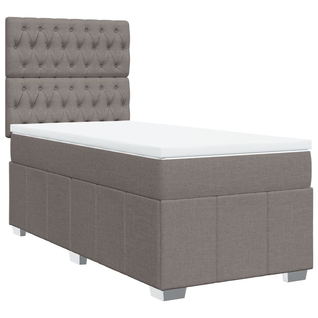 Sommier à lattes de lit avec matelas Taupe 80x200 cm Tissu - XIOS