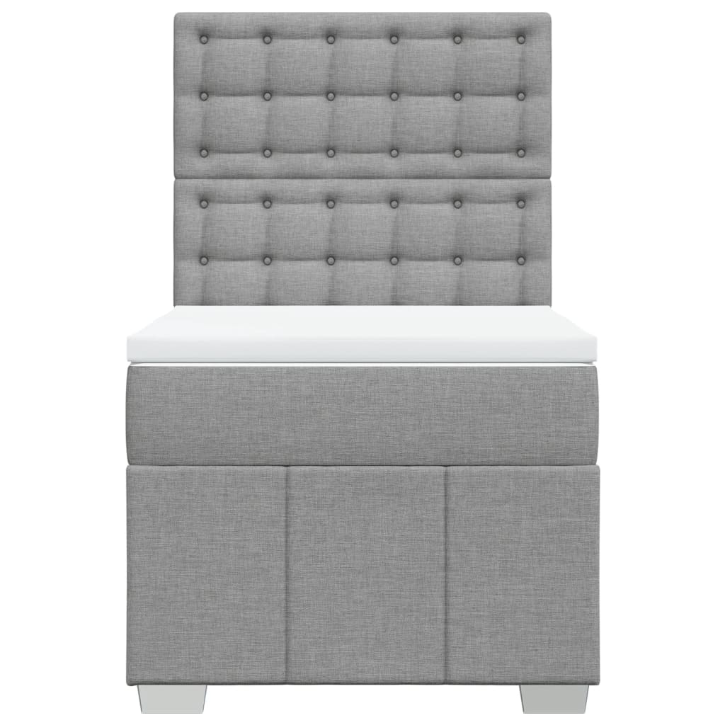 Sommier à lattes de lit avec matelas gris clair 80x200 cm tissu - XIOS