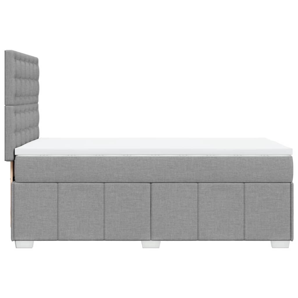 Sommier à lattes de lit avec matelas gris clair 80x200 cm tissu - XIOS