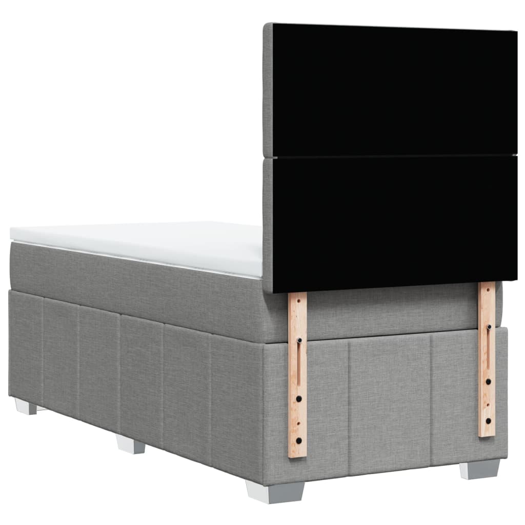 Sommier à lattes de lit avec matelas gris clair 80x200 cm tissu - XIOS