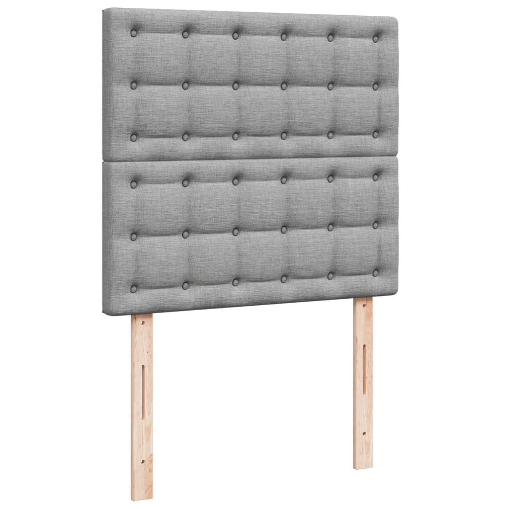 Sommier à lattes de lit avec matelas gris clair 80x200 cm tissu - XIOS