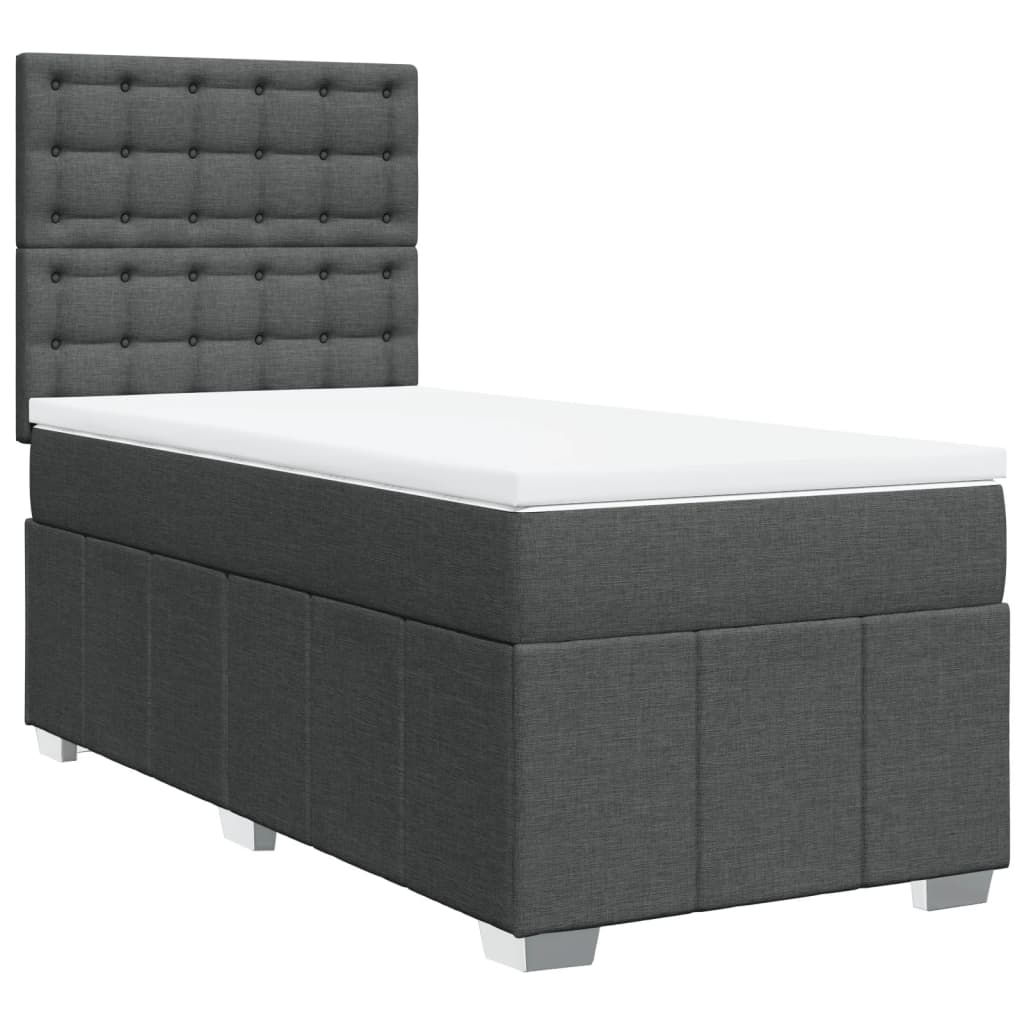 Sommier à lattes de lit avec matelas Gris foncé 80x200 cm Tissu - XIOS
