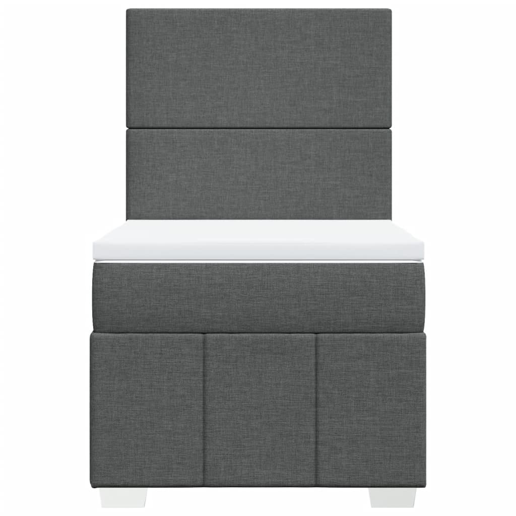 Sommier à lattes de lit et matelas Gris foncé 90x190 cm Tissu - XIOS
