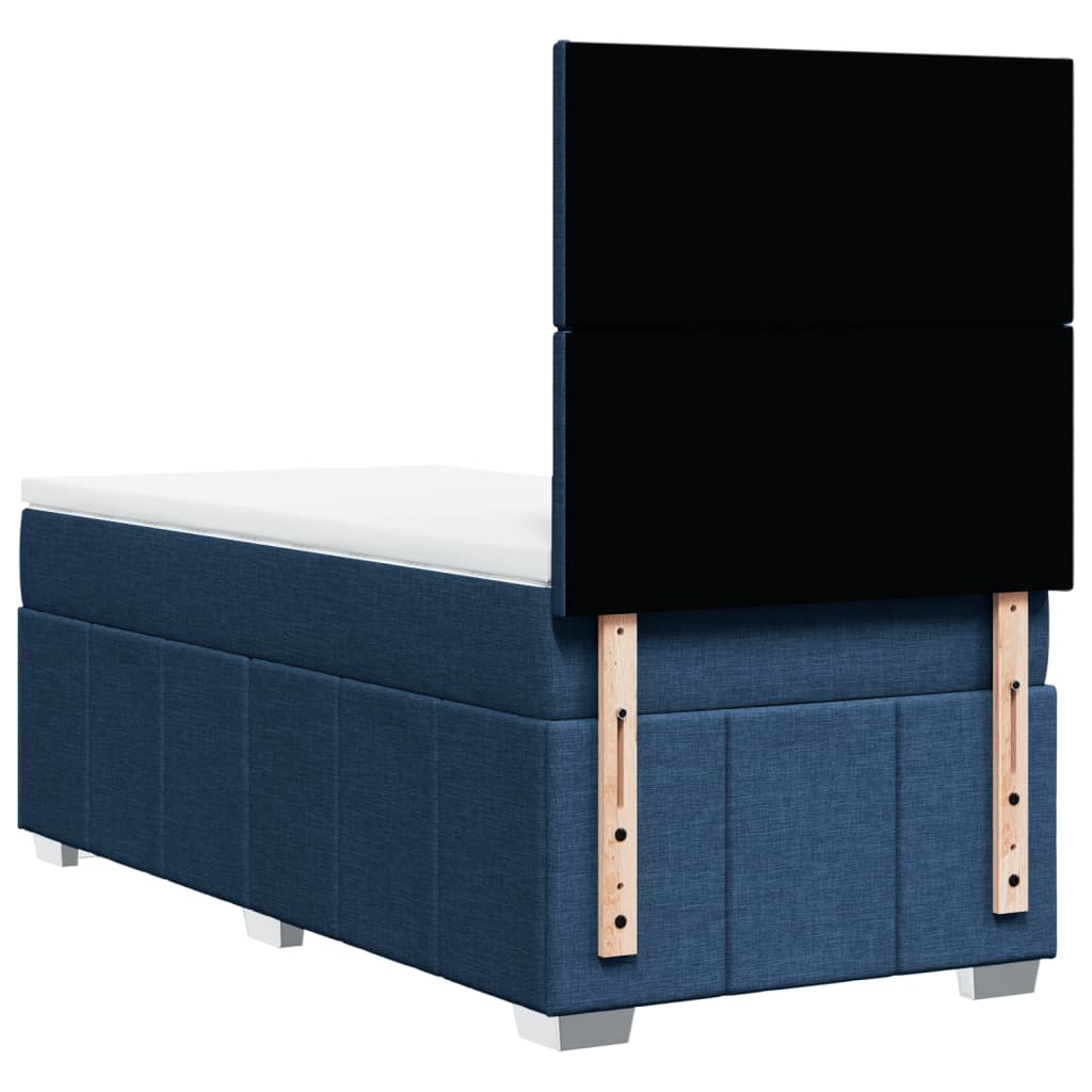 Sommier à lattes de lit avec matelas Bleu 90x190 cm Tissu - XIOS