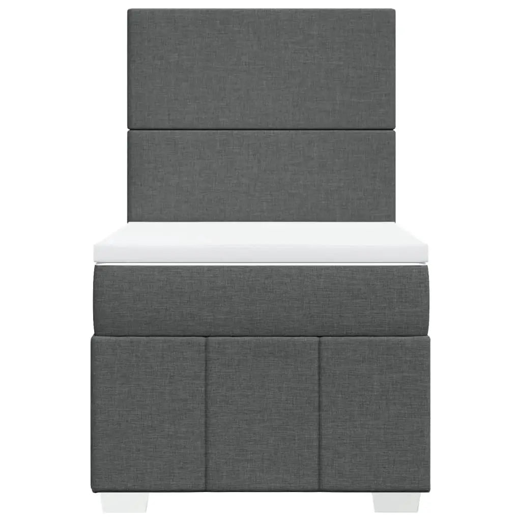 Sommier à lattes de lit avec matelas Gris foncé 90x200 cm Tissu - XIOS