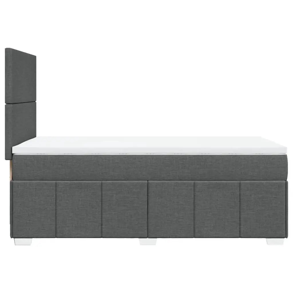 Sommier à lattes de lit avec matelas Gris foncé 90x200 cm Tissu - XIOS