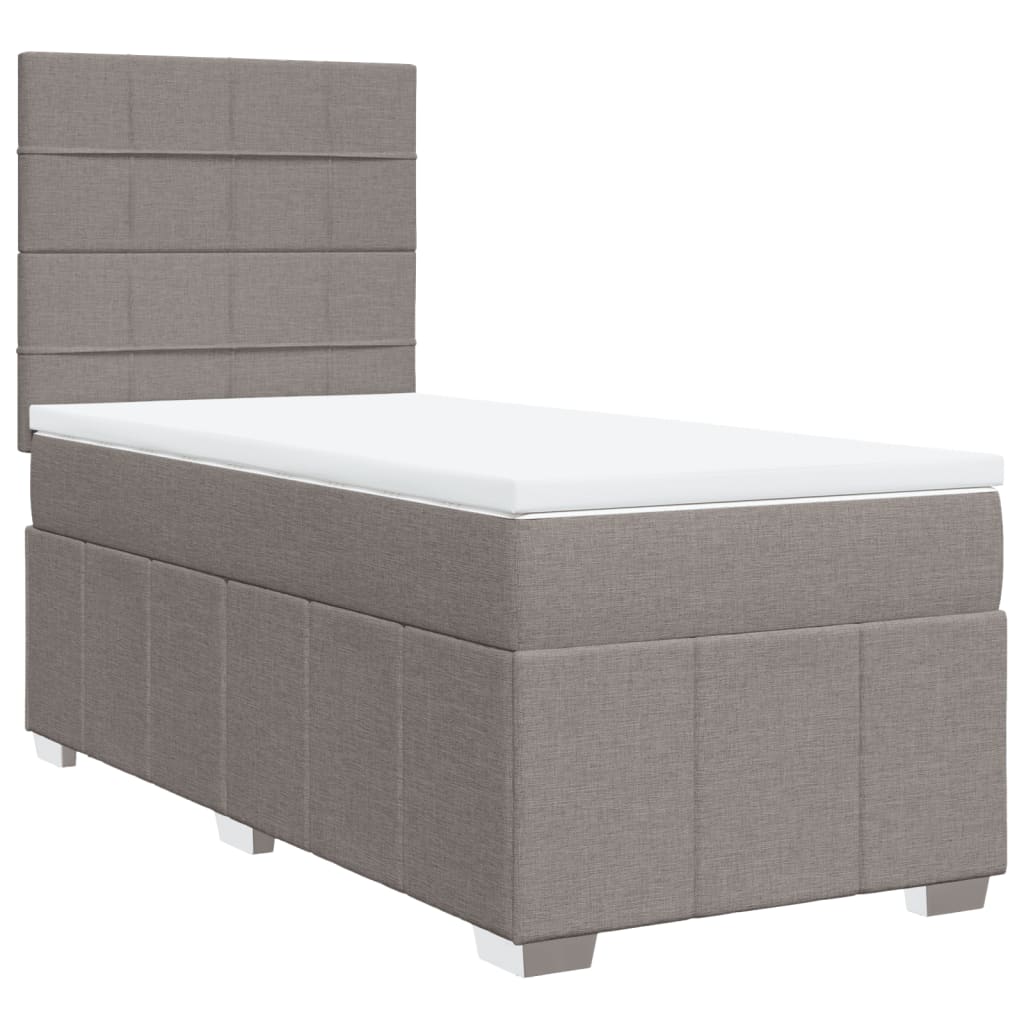 Sommier à lattes de lit avec matelas Taupe 90x200 cm Tissu - XIOS
