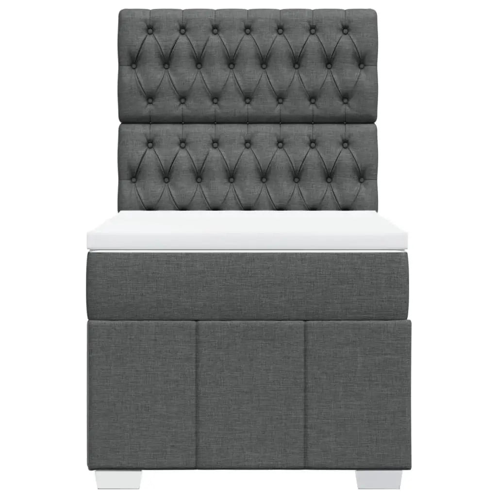 Sommier à lattes de lit avec matelas Gris foncé 90x200 cm Tissu - XIOS