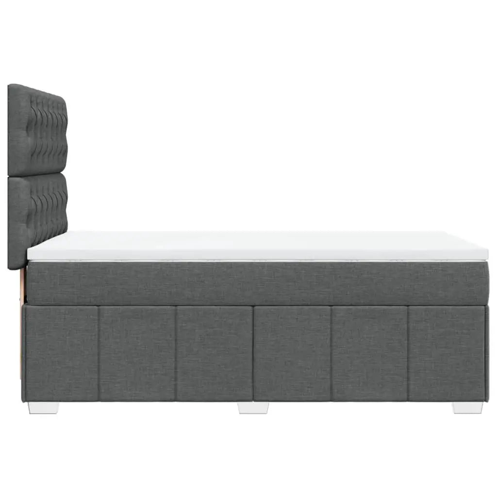 Sommier à lattes de lit avec matelas Gris foncé 90x200 cm Tissu - XIOS
