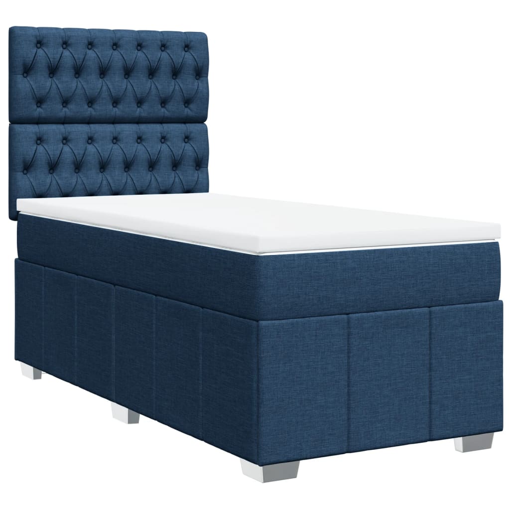 Sommier à lattes de lit avec matelas Bleu 90x200 cm Tissu - XIOS