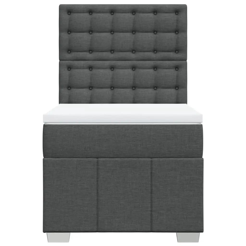 Sommier à lattes de lit avec matelas Gris foncé 90x200 cm Tissu - XIOS