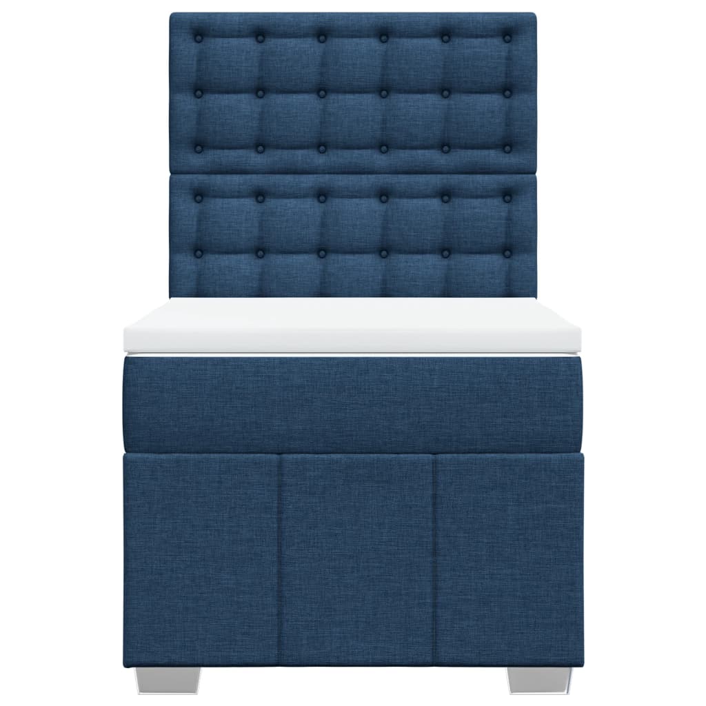 Sommier à lattes de lit avec matelas Bleu 90x200 cm Tissu - XIOS