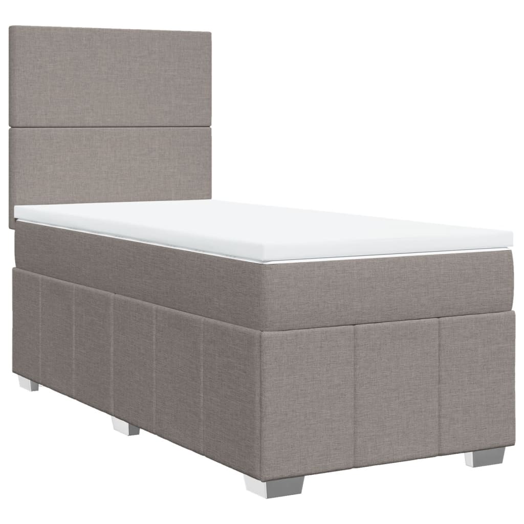Sommier à lattes de lit avec matelas Taupe 100x200 cm Tissu - XIOS