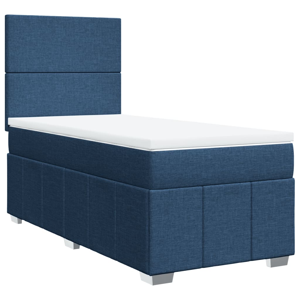Sommier à lattes de lit avec matelas Bleu 100x200 cm Tissu - XIOS
