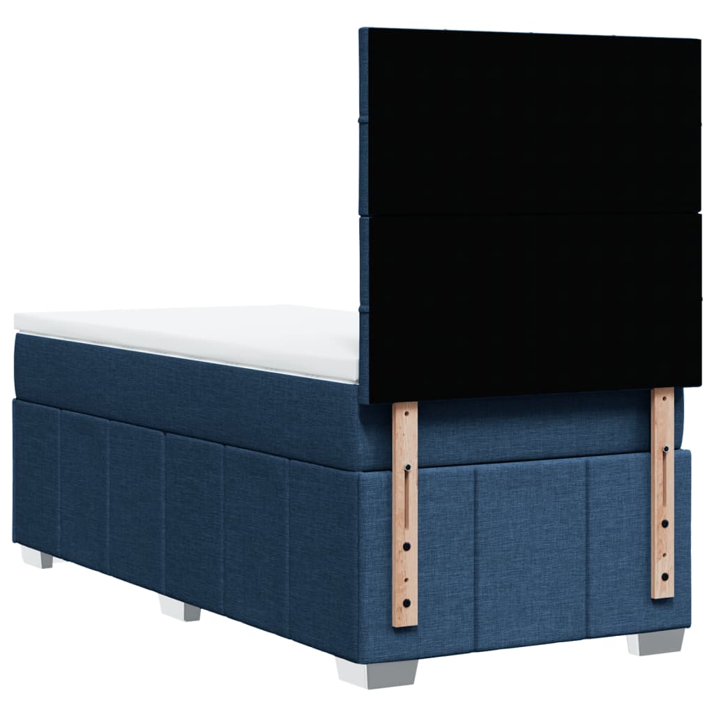 Sommier à lattes de lit avec matelas Bleu 100x200 cm Tissu - XIOS