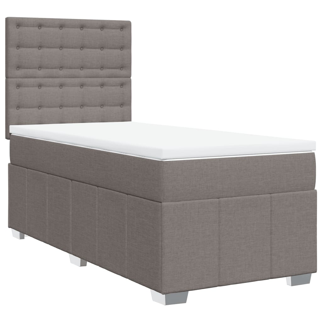 Sommier à lattes de lit avec matelas Taupe 100x200 cm Tissu - XIOS