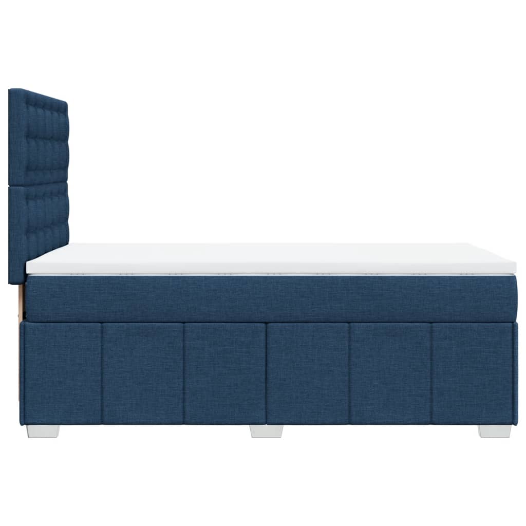 Sommier à lattes de lit avec matelas Bleu 100x200 cm Tissu - XIOS