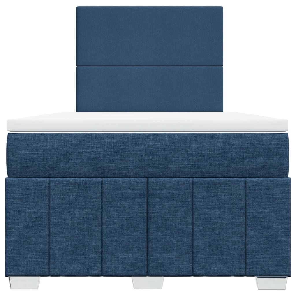 Sommier à lattes de lit avec matelas bleu 120x190 cm tissu - XIOS