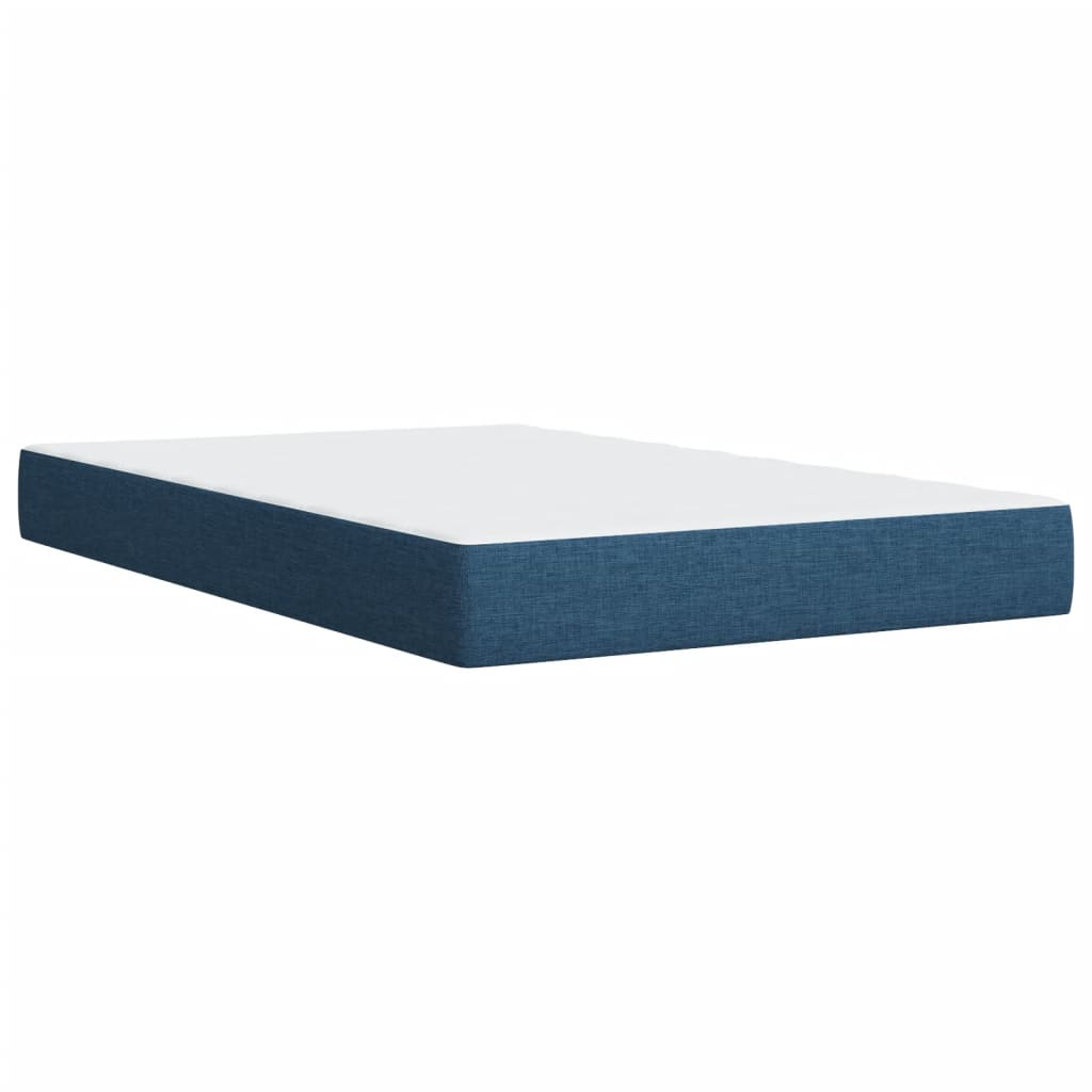 Sommier à lattes de lit avec matelas bleu 120x190 cm tissu - XIOS