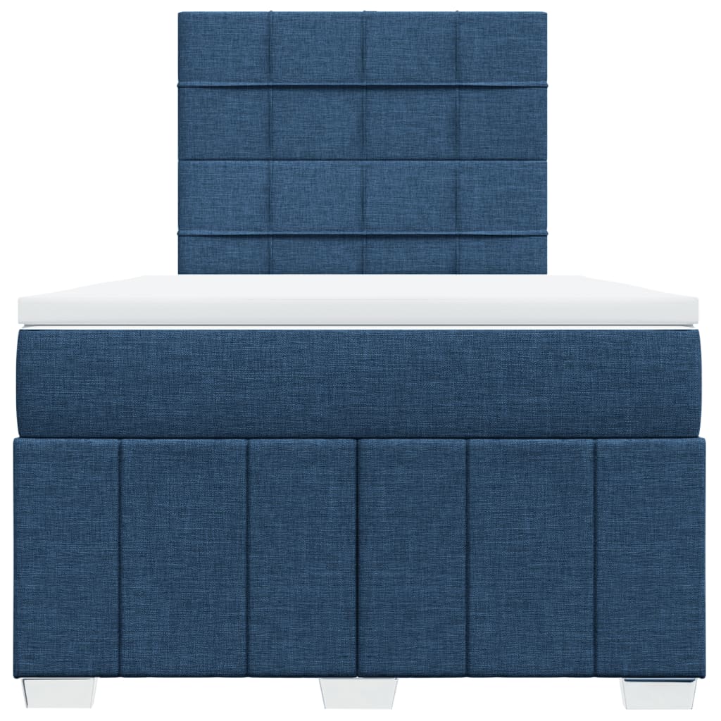 Sommier à lattes de lit avec matelas bleu 120x190 cm tissu - XIOS