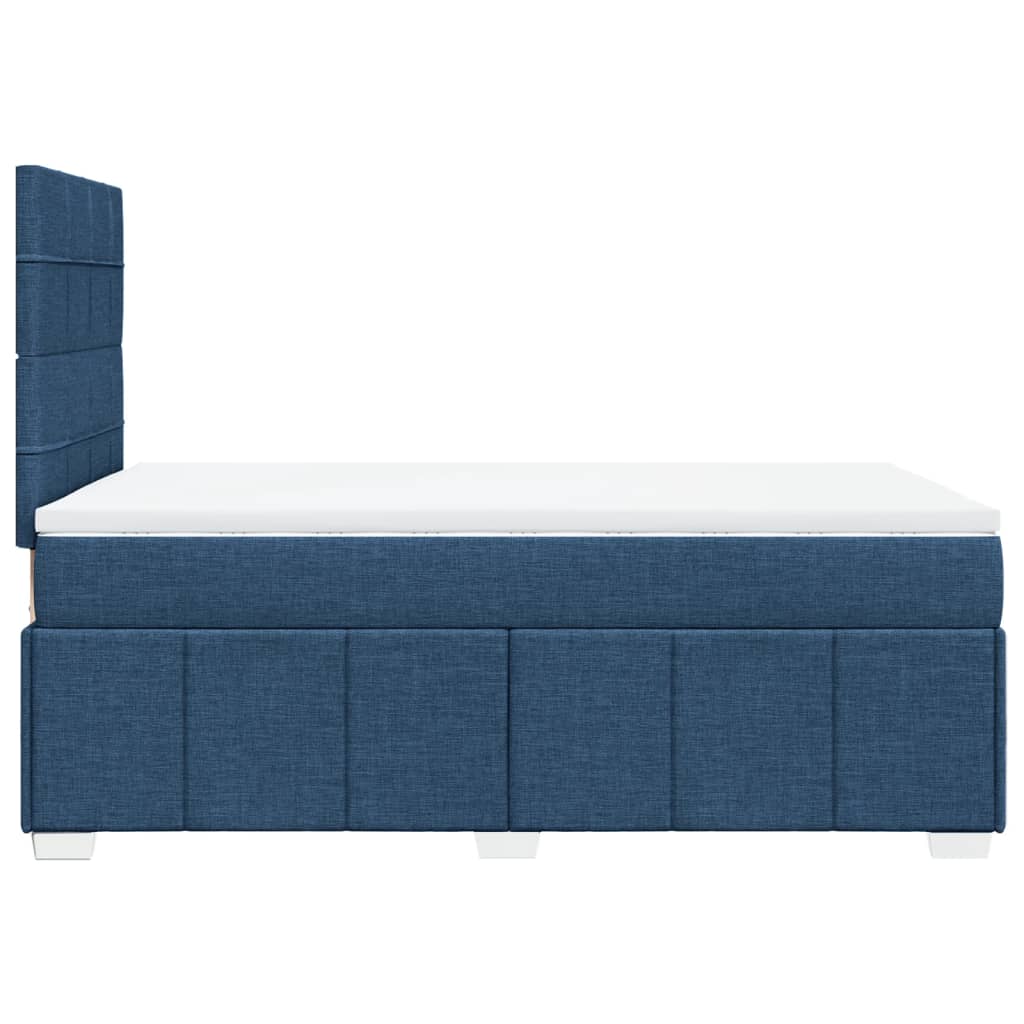 Sommier à lattes de lit avec matelas bleu 120x190 cm tissu - XIOS