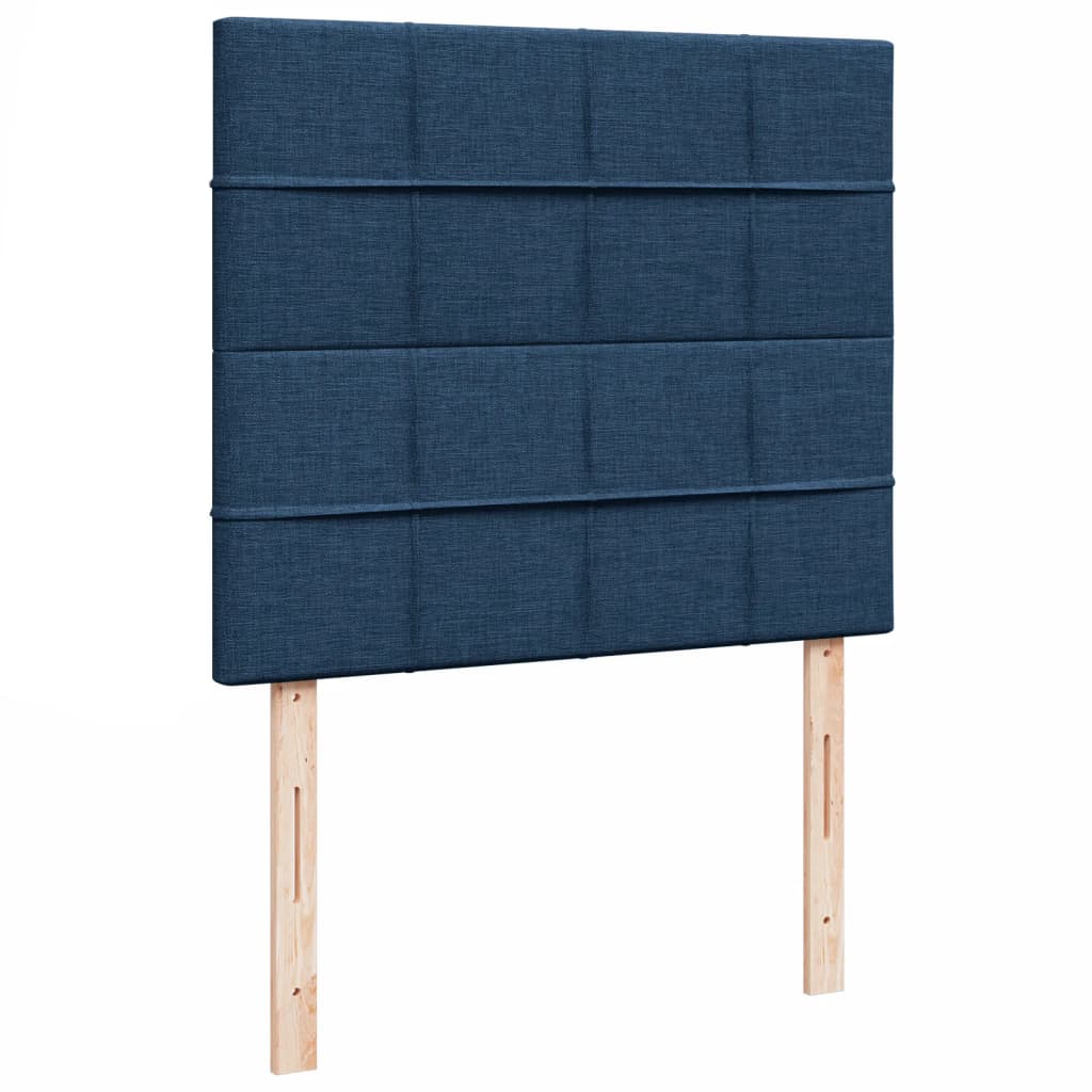 Sommier à lattes de lit avec matelas bleu 120x190 cm tissu - XIOS