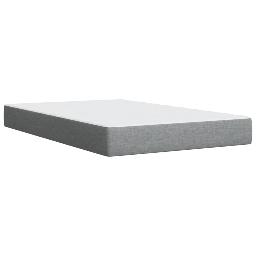 Sommier à lattes de lit et matelas gris clair 120x190 cm tissu - XIOS