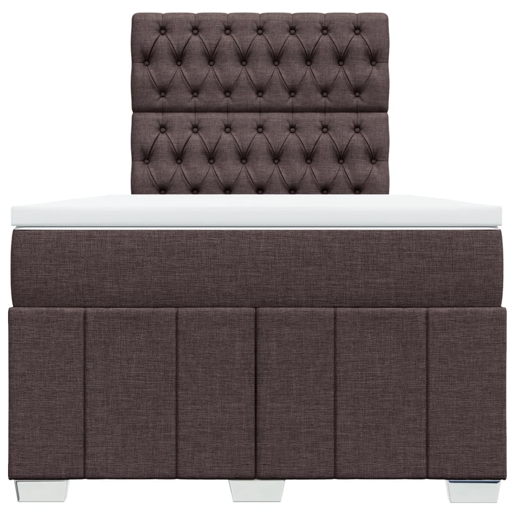 Sommier à lattes de lit et matelas marron foncé 120x190cm tissu
