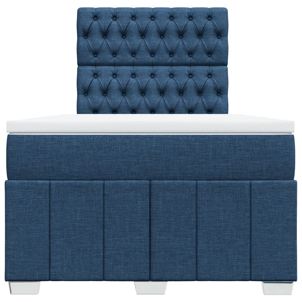Sommier à lattes de lit avec matelas bleu 120x190 cm tissu - XIOS