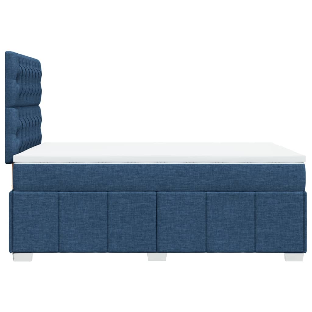 Sommier à lattes de lit avec matelas bleu 120x190 cm tissu - XIOS