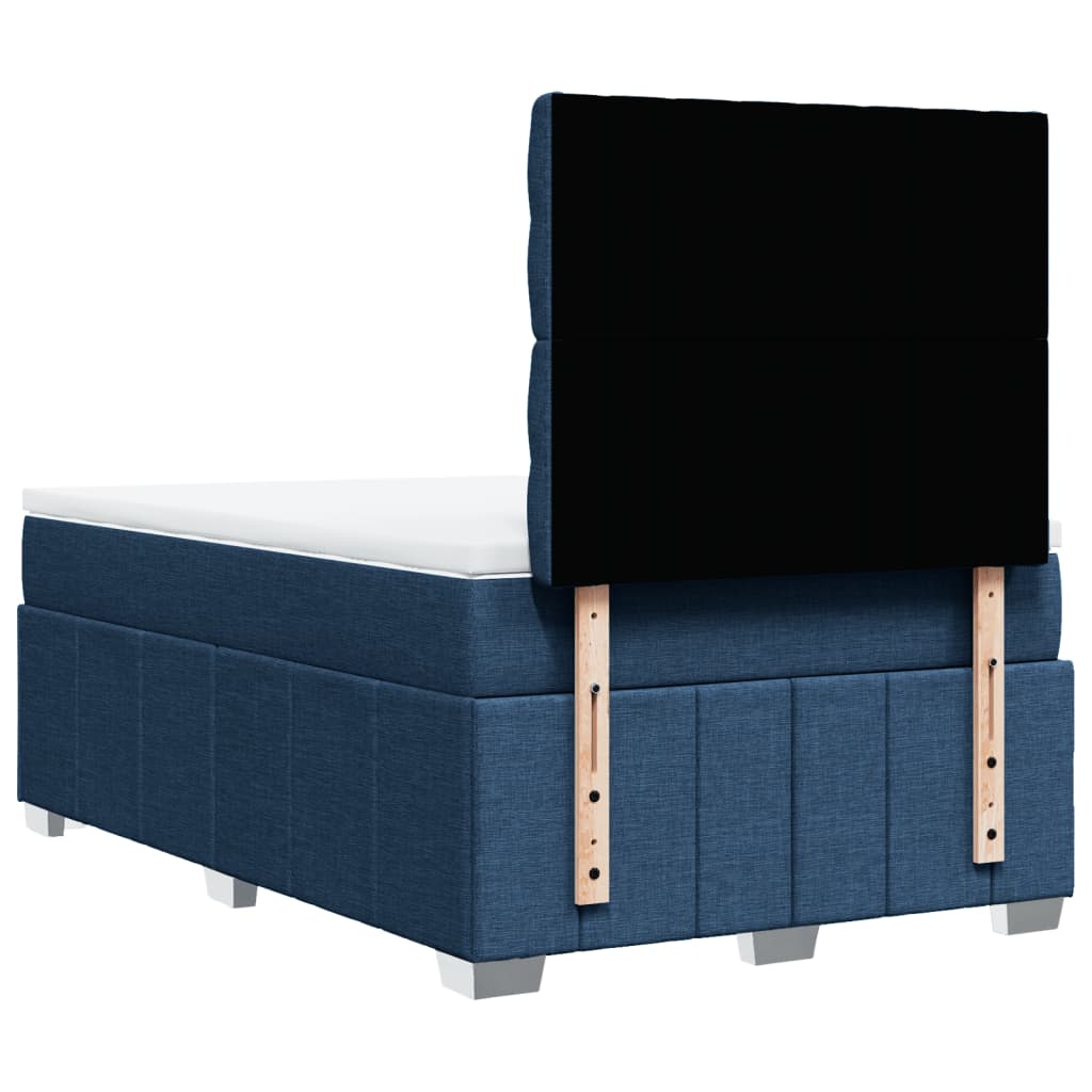 Sommier à lattes de lit avec matelas bleu 120x190 cm tissu - XIOS