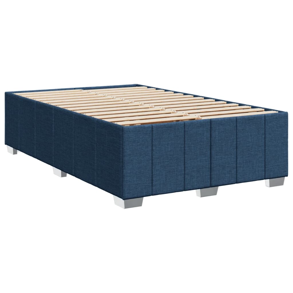 Sommier à lattes de lit avec matelas bleu 120x190 cm tissu - XIOS