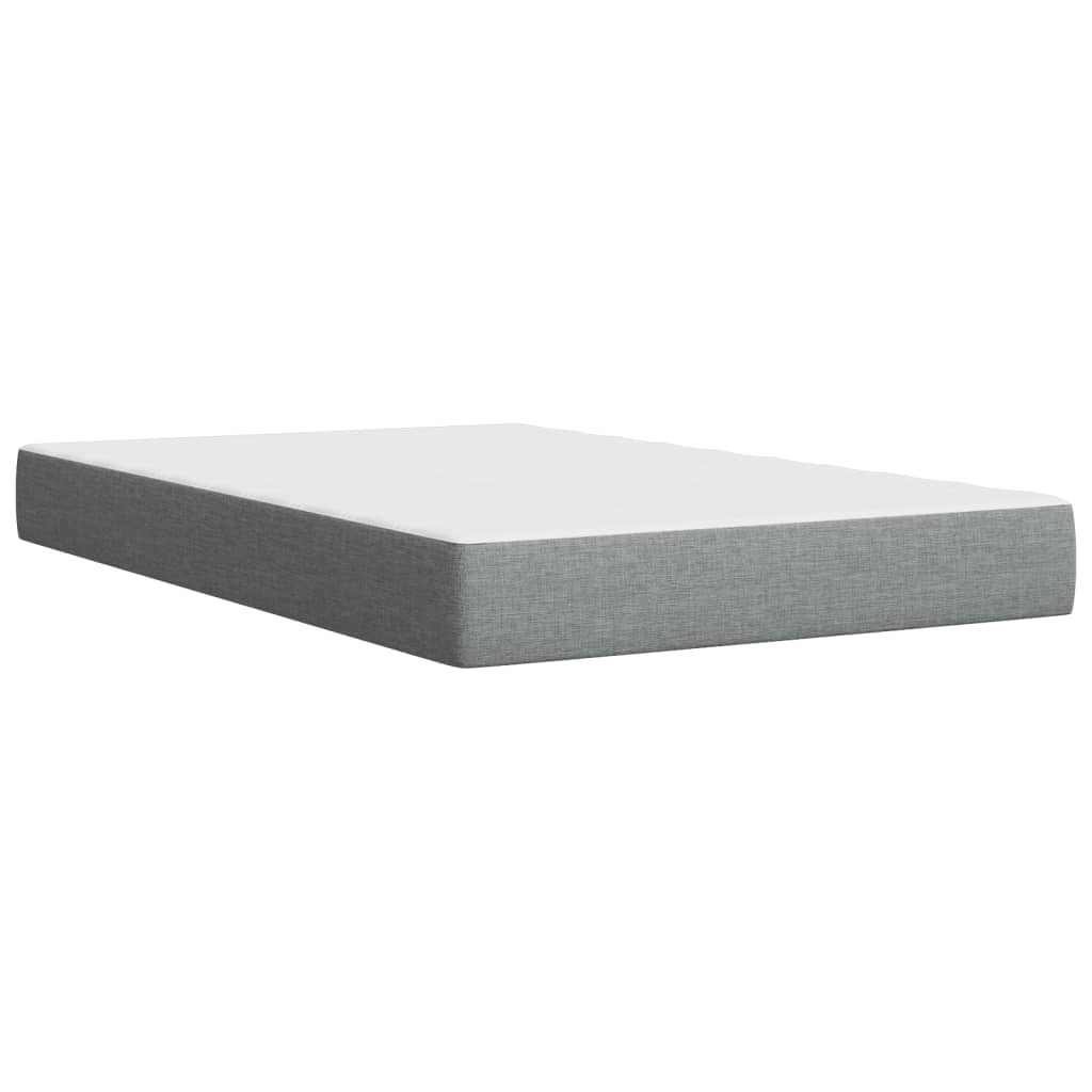 Sommier à lattes de lit et matelas gris clair 120x190 cm tissu - XIOS