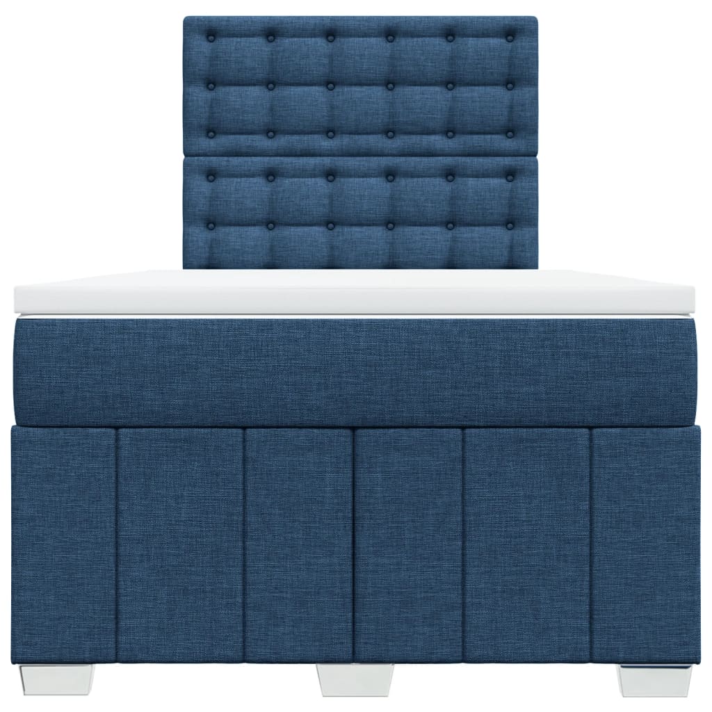 Sommier à lattes de lit avec matelas bleu 120x190 cm tissu - XIOS