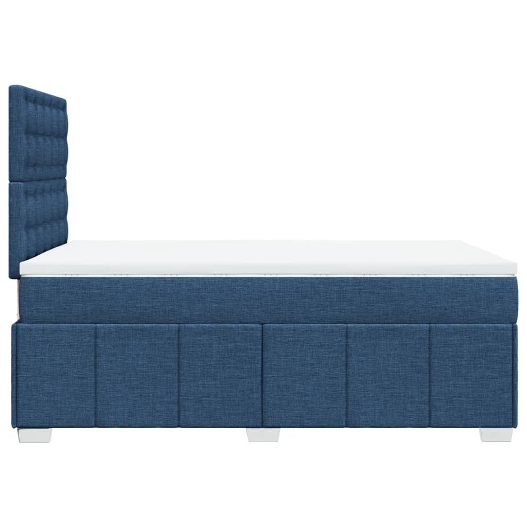 Sommier à lattes de lit avec matelas bleu 120x190 cm tissu - XIOS