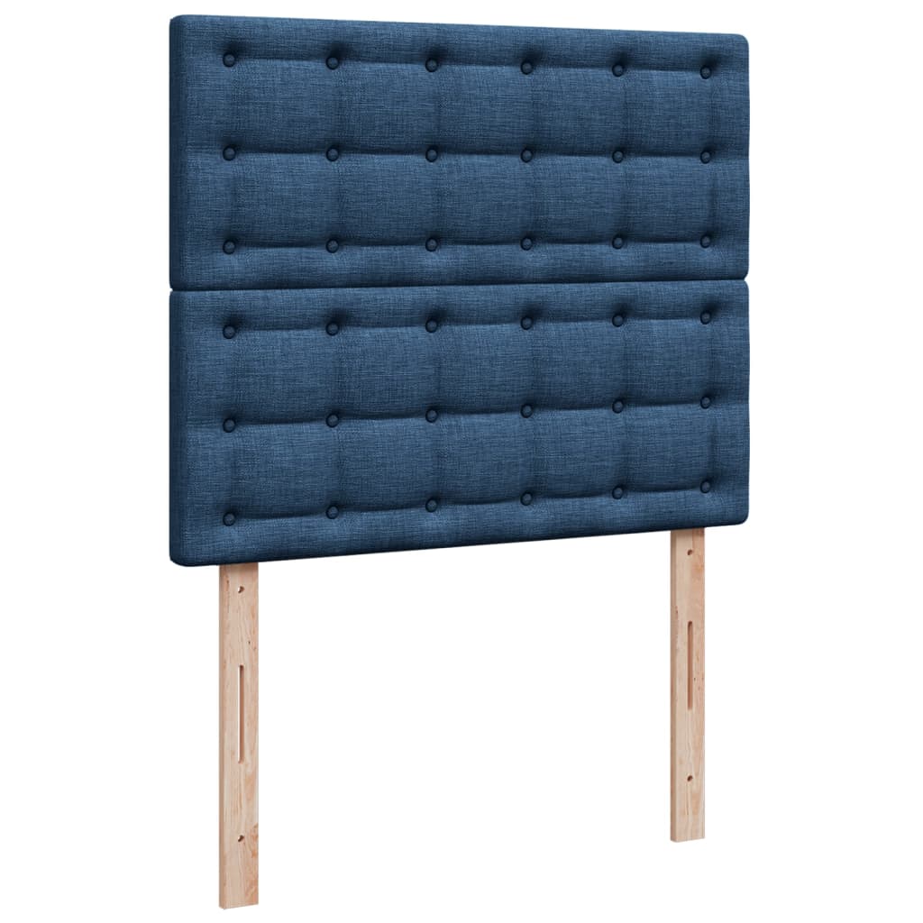 Sommier à lattes de lit avec matelas bleu 120x190 cm tissu - XIOS