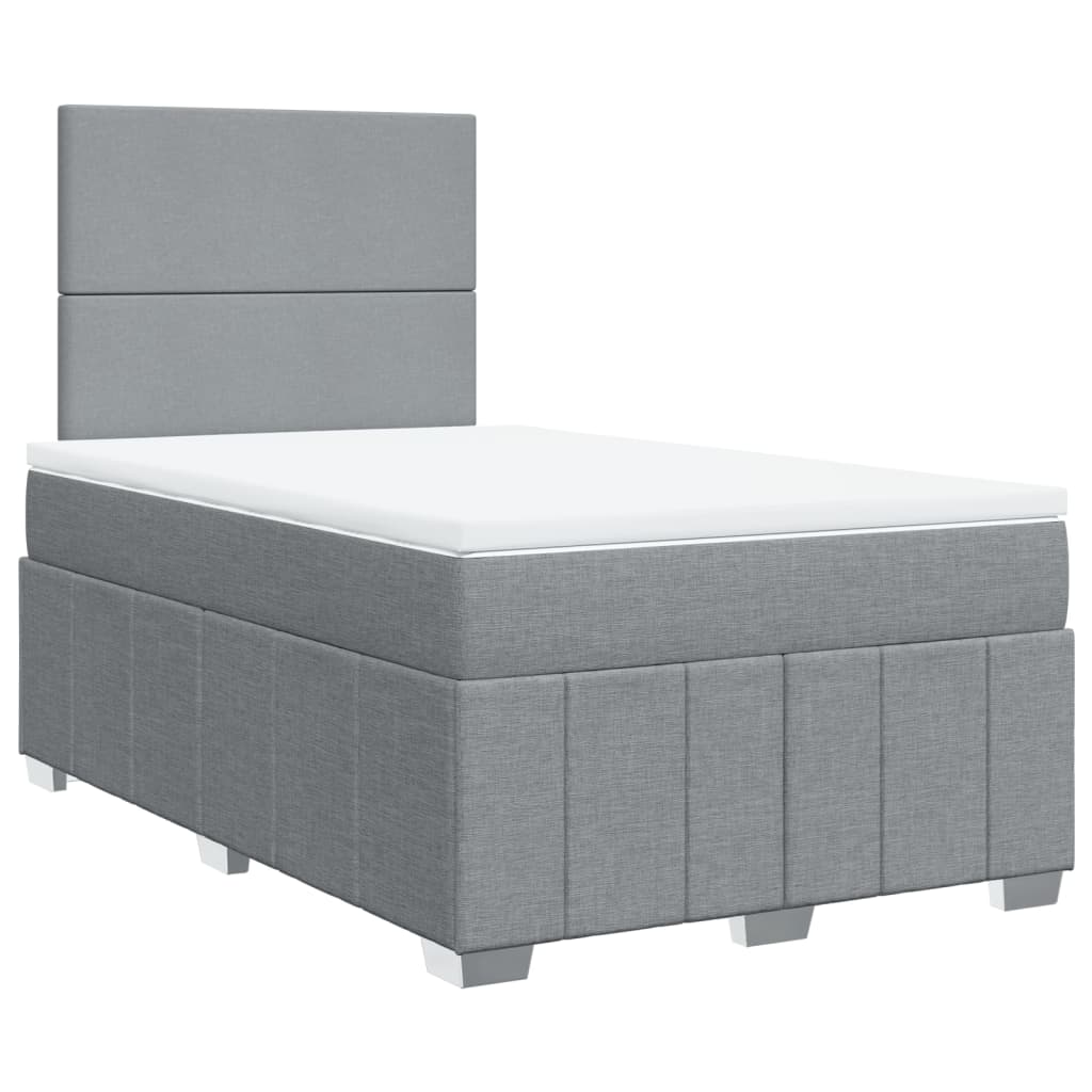 Sommier à lattes de lit avec matelas Gris clair 120x200cm Tissu - XIOS