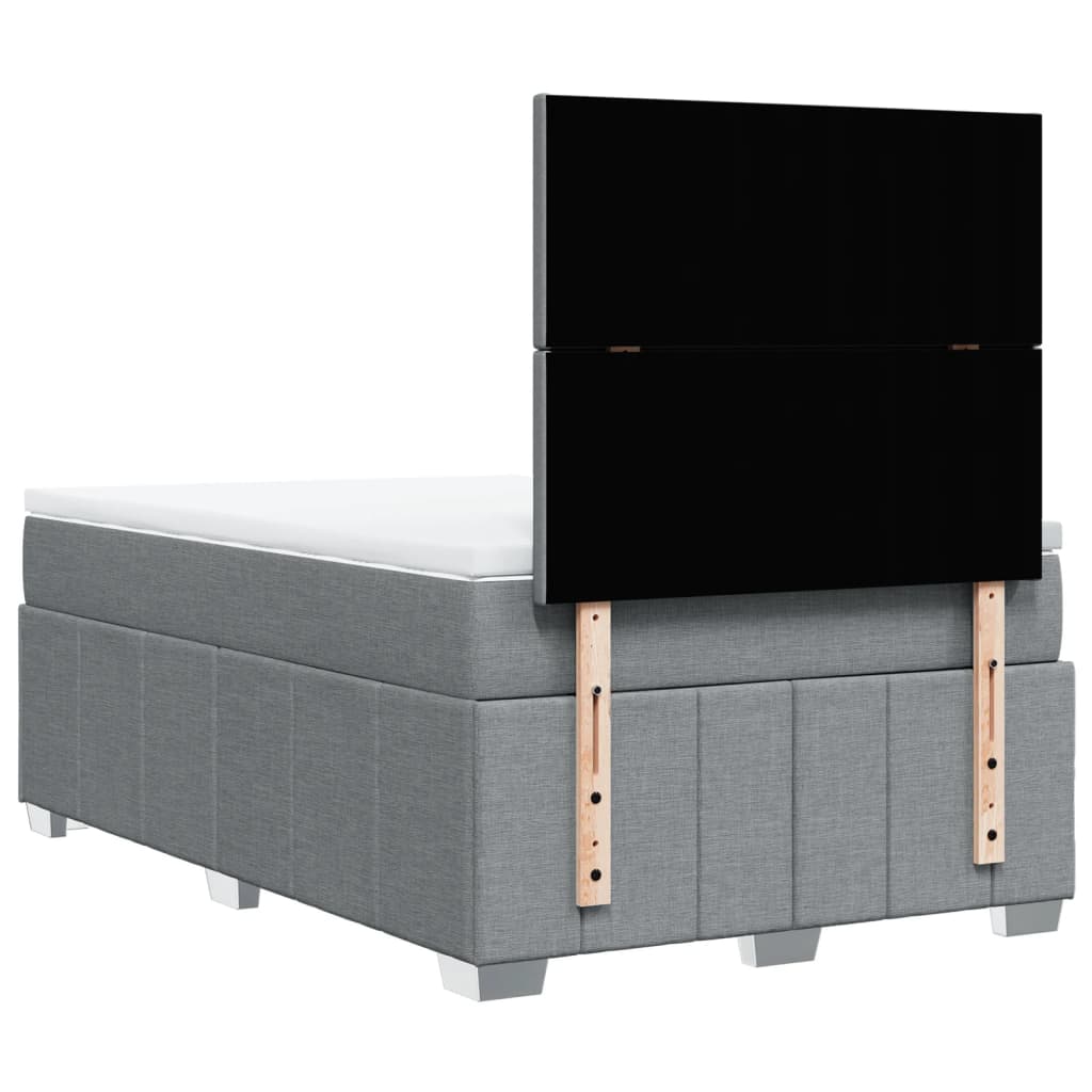 Sommier à lattes de lit avec matelas Gris clair 120x200cm Tissu - XIOS