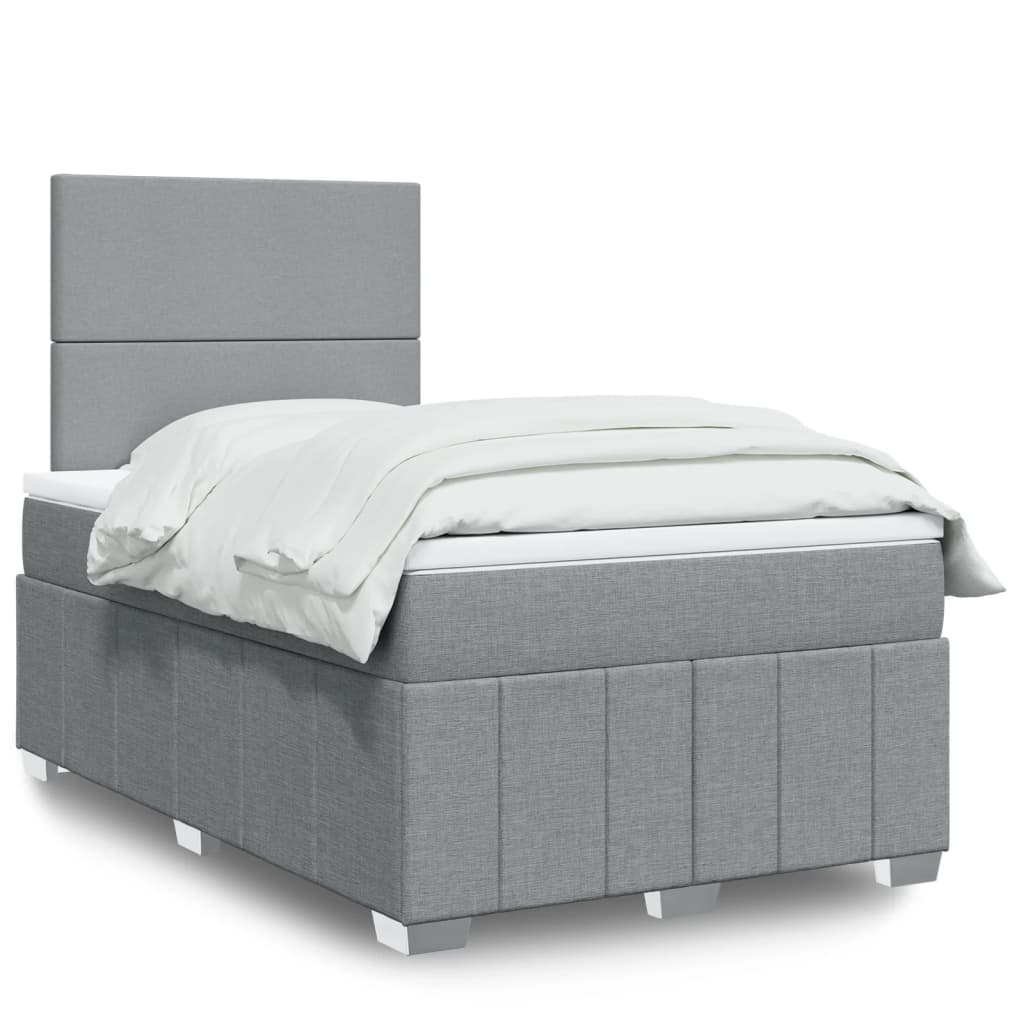 Sommier à lattes de lit avec matelas Gris clair 120x200cm Tissu - XIOS