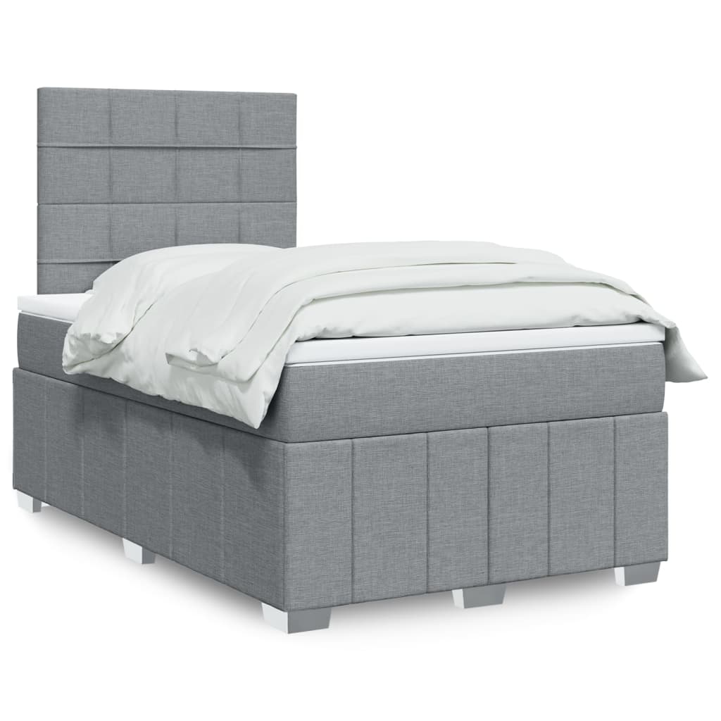 Sommier à lattes de lit avec matelas Gris clair 120x200cm Tissu - XIOS