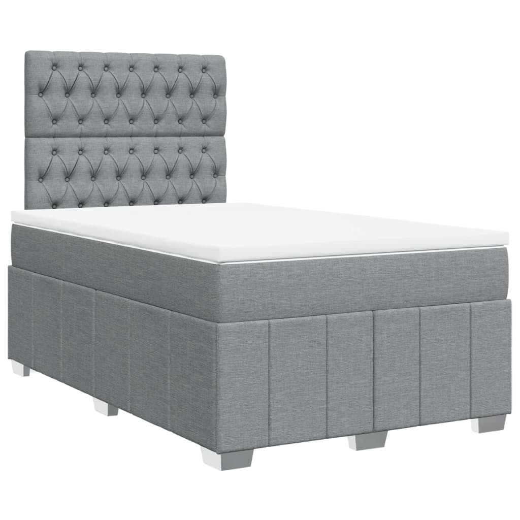 Sommier à lattes de lit avec matelas Gris clair 120x200cm Tissu - XIOS