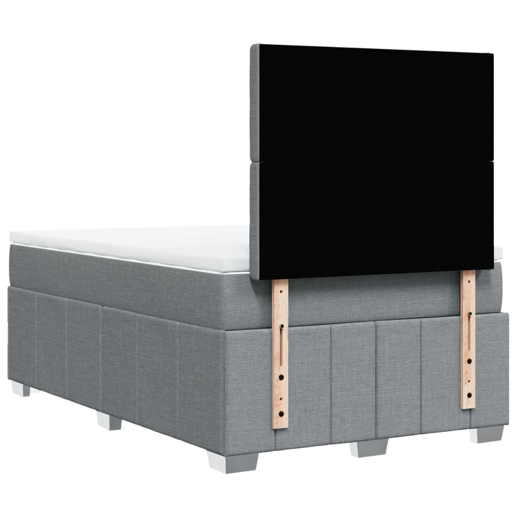Sommier à lattes de lit avec matelas Gris clair 120x200cm Tissu - XIOS