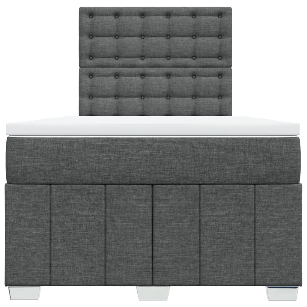 Sommier à lattes de lit avec matelas Gris foncé 120x200cm Tissu - XIOS