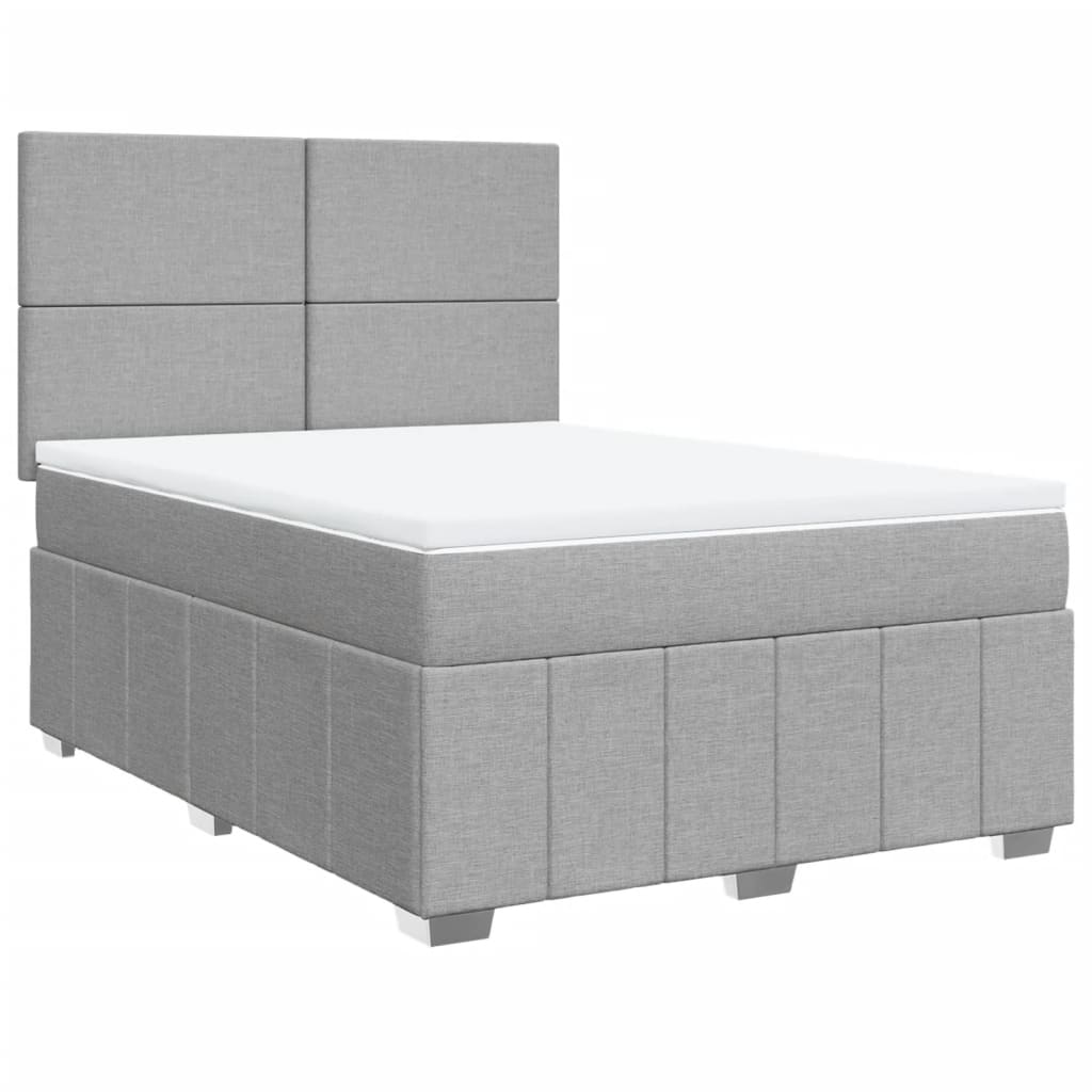Sommier à lattes de lit avec matelas Gris clair 140x190cm Tissu - XIOS