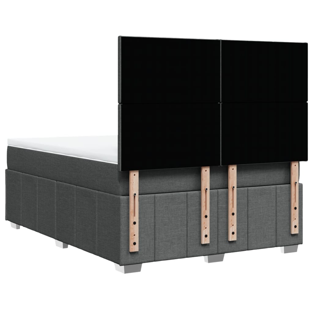 Sommier à lattes de lit avec matelas Gris foncé 140x190cm Tissu - XIOS