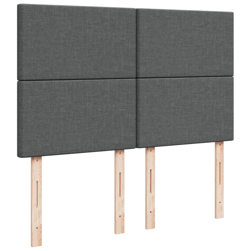 Sommier à lattes de lit avec matelas Gris foncé 140x190cm Tissu - XIOS