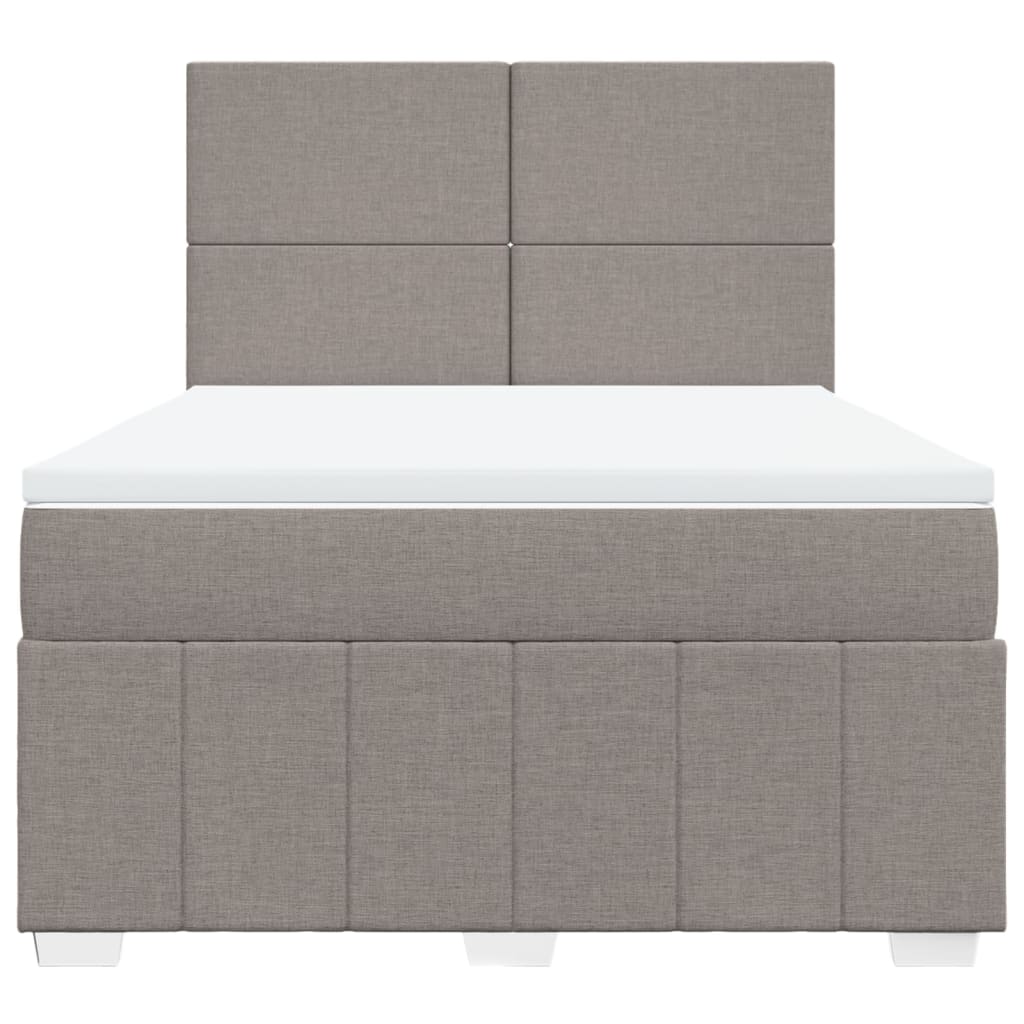 Sommier à lattes de lit avec matelas Taupe 140x190 cm Tissu - XIOS