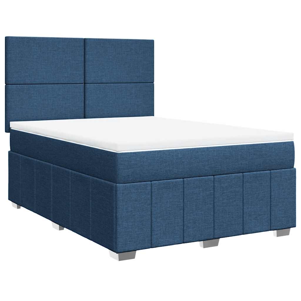 Sommier à lattes de lit avec matelas Bleu 140x190 cm Tissu - XIOS