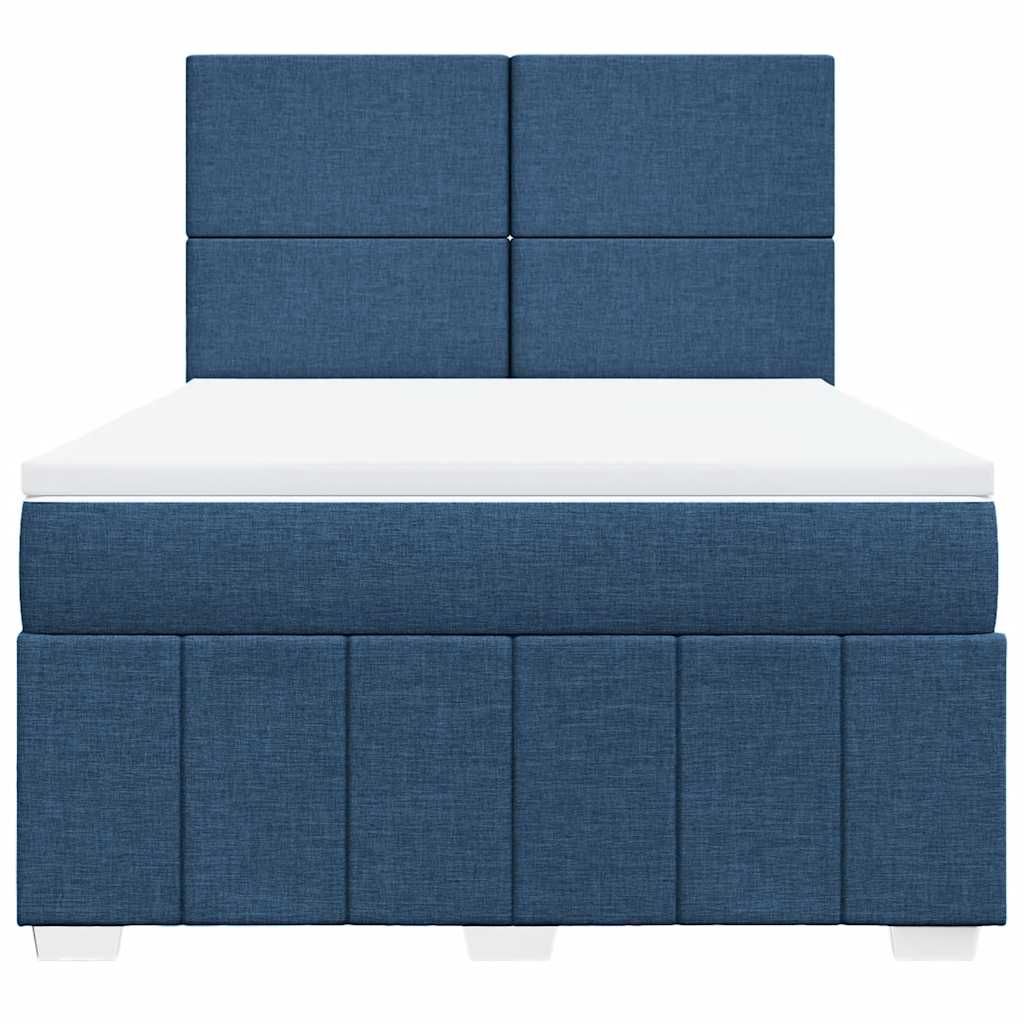 Sommier à lattes de lit avec matelas Bleu 140x190 cm Tissu - XIOS