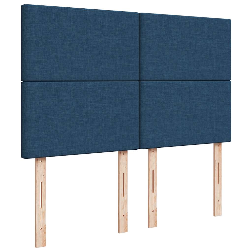 Sommier à lattes de lit avec matelas Bleu 140x190 cm Tissu - XIOS
